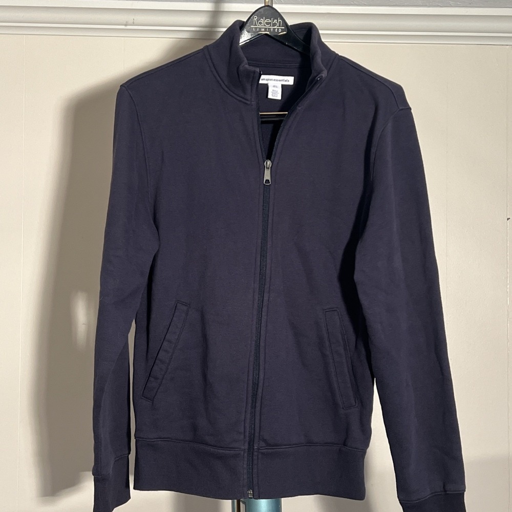 Amazon Basics Full Zipper Jacket Mens Small Black Outdoor Thick